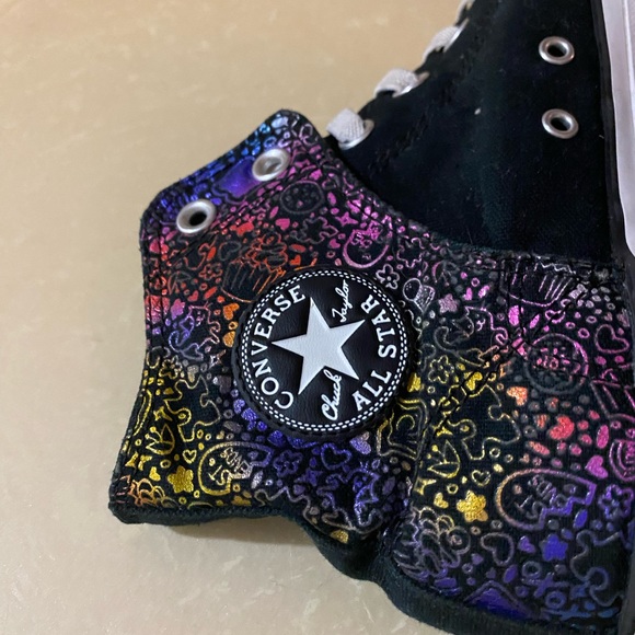 Chuck Taylor All Star Pride in Black and University Red Sz6  Multi Color Hightop - Picture 7 of 8